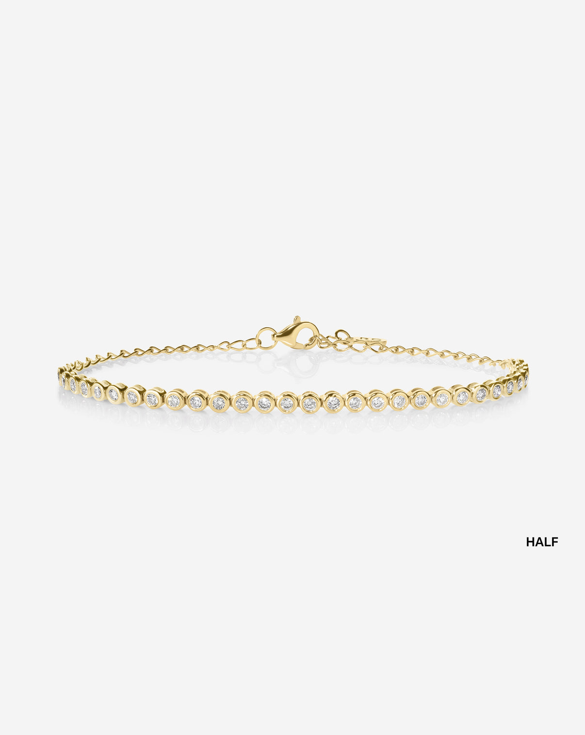 Bezel Mini Diamond Half Tennis Bracelet 40652949684312