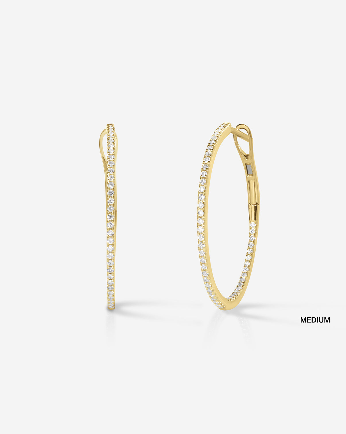 Ring Concierge Earrings 14k Yellow Gold Medium Diamond Hoops
