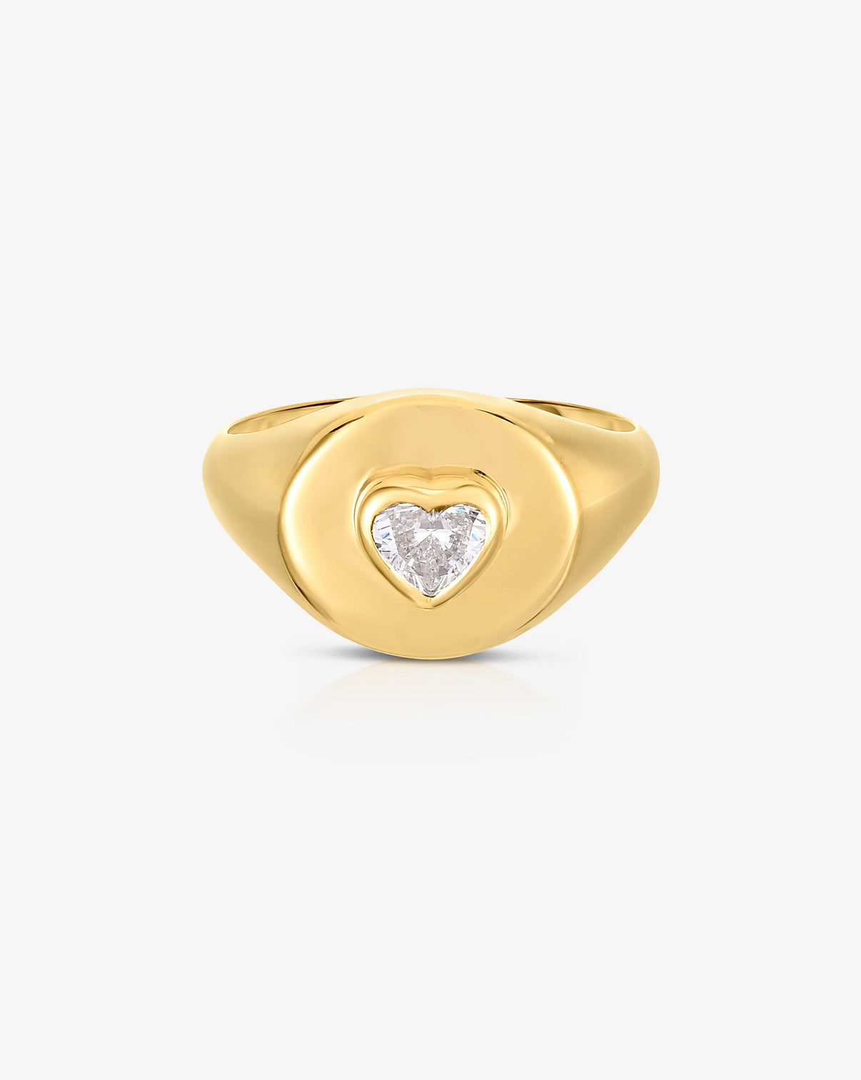 Ring Concierge Rings Heart / 14k Yellow Gold / 2 Diamond Signet Pinky Ring