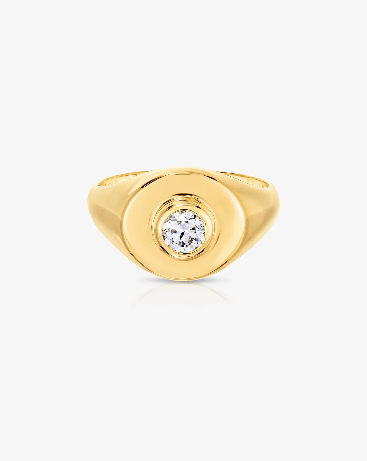 Ring Concierge Rings Round / 14k Yellow Gold / 2 Diamond Signet Pinky Ring