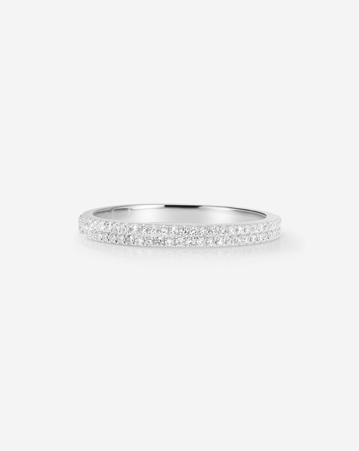 Ring Concierge Rings 14k White Gold /  Double Row Stackable Pavé Ring