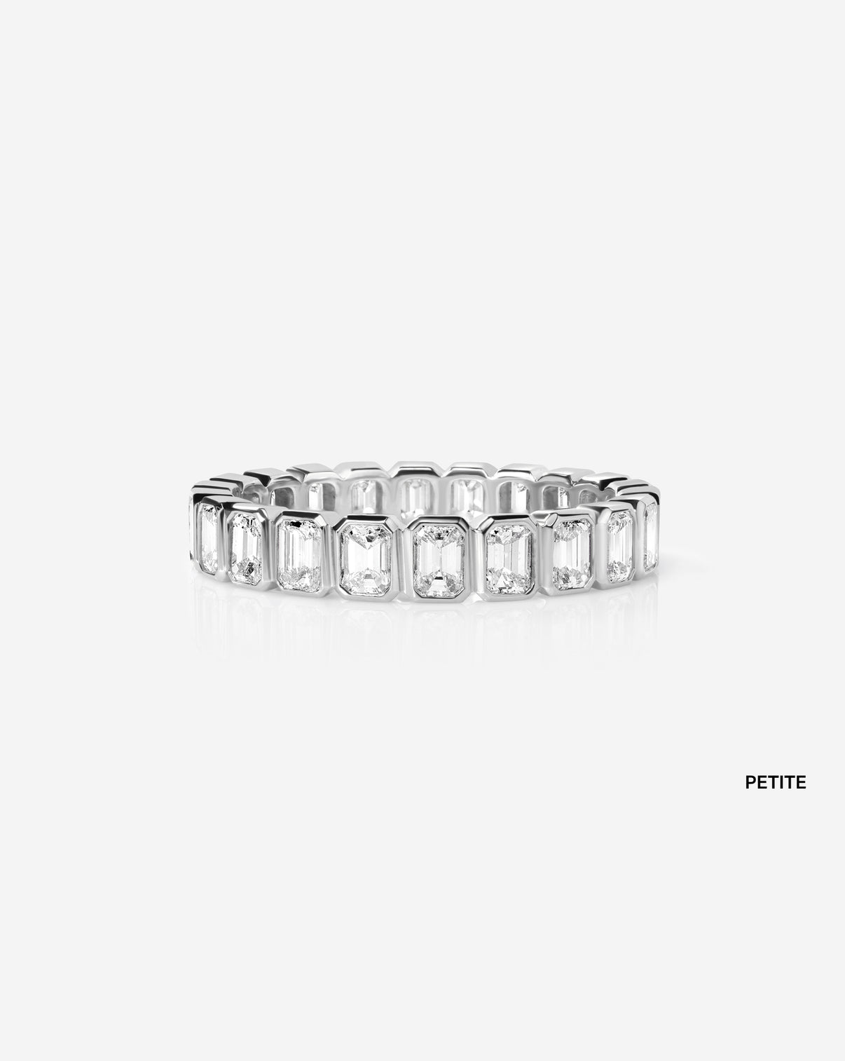 Diamond Emerald Bezel Band in Platinum