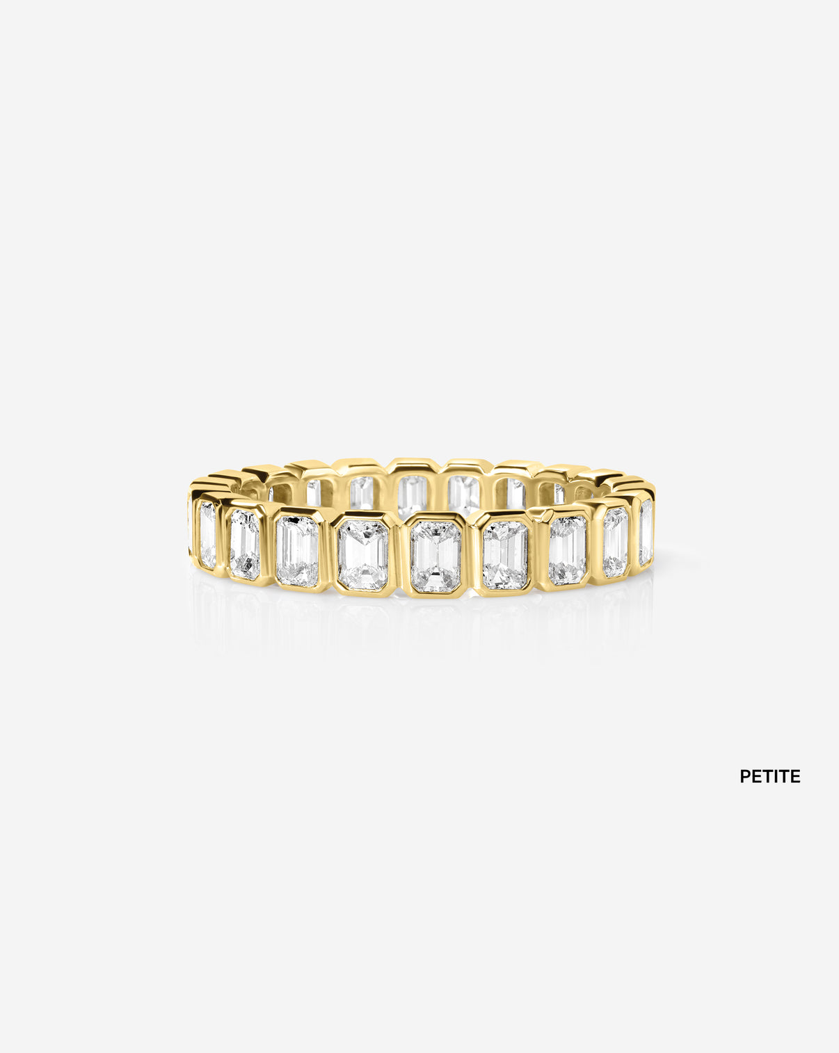 Diamond Emerald Bezel Band in 14k Yellow Gold