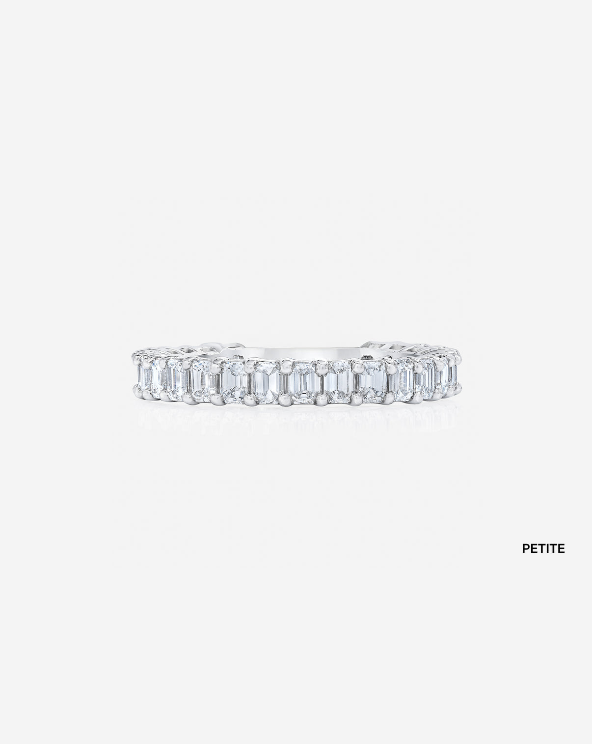 Emerald 3/4 Diamond Band Platinum Petite