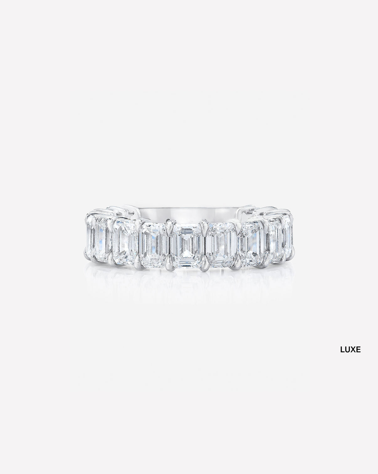Emerald 3/4 Diamond Band Platinum Luxe