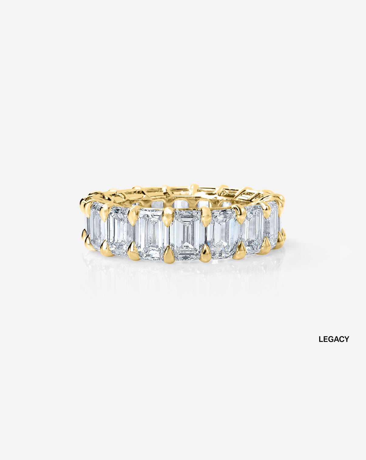 Bridal Wedding Bands 14k Yellow Gold Emerald Diamond Eternity Band legacy