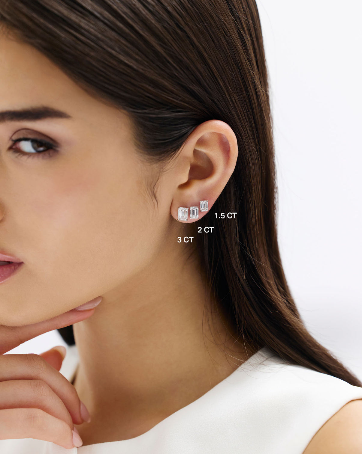 comparison of caratweights emerald studs GLOBAL