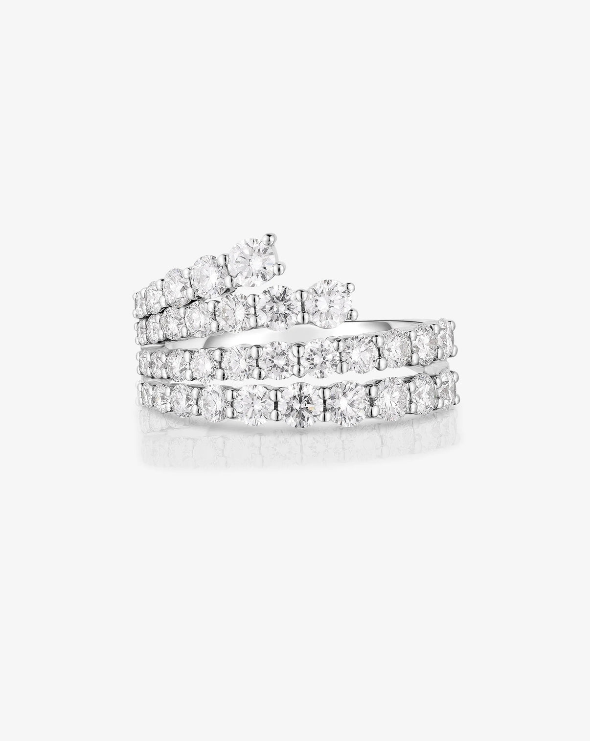 Ring Concierge Rings 14k White Gold / 5 Fanned Diamond Statement Ring