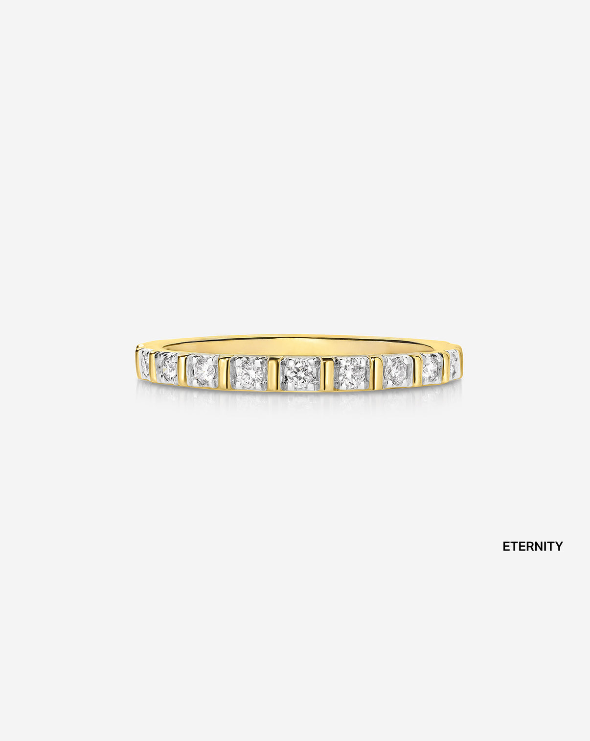 Fluted Diamond Ring in 14K Yellow Gold Eternity