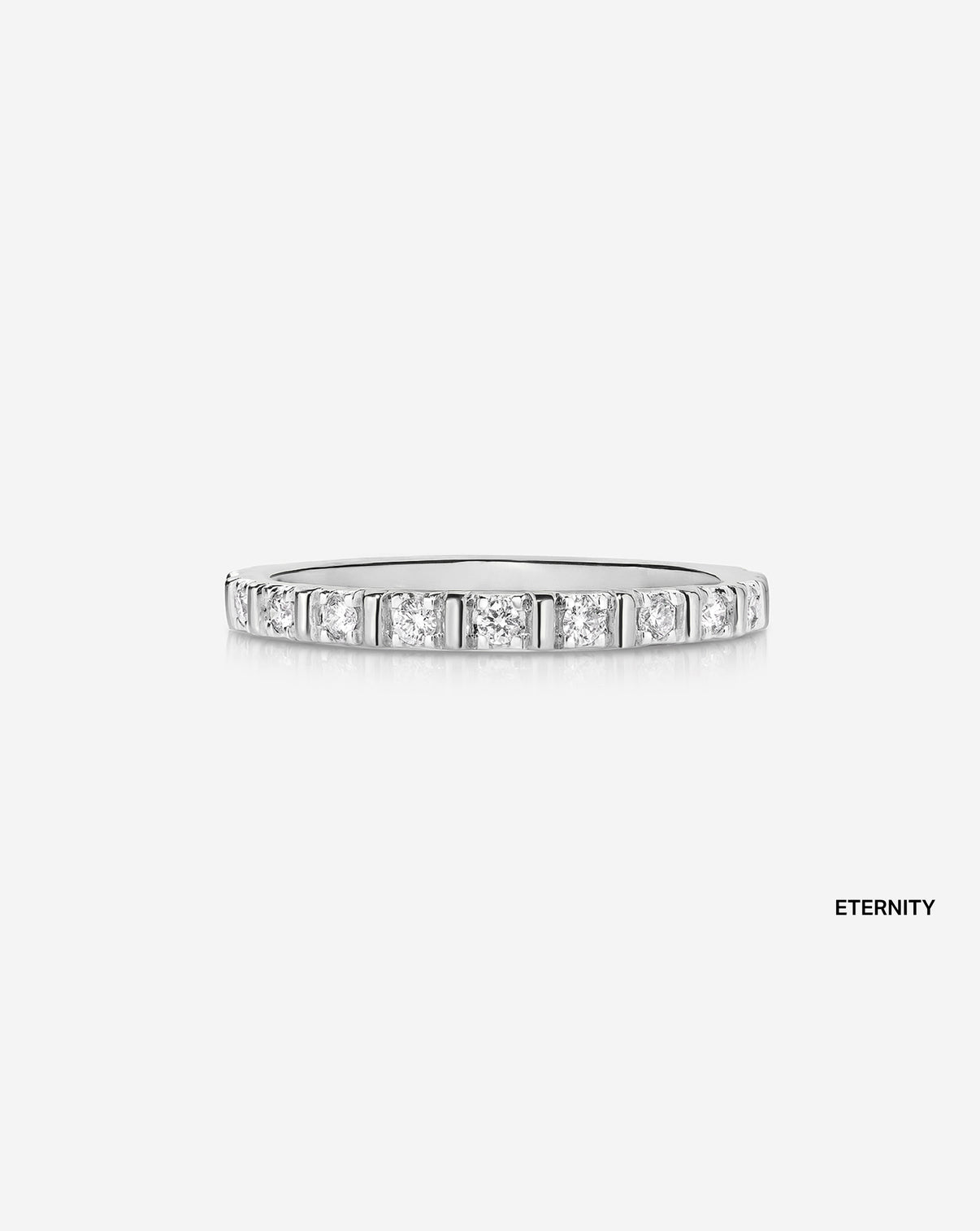 Fluted Diamond Ring in 14K white Gold eternity