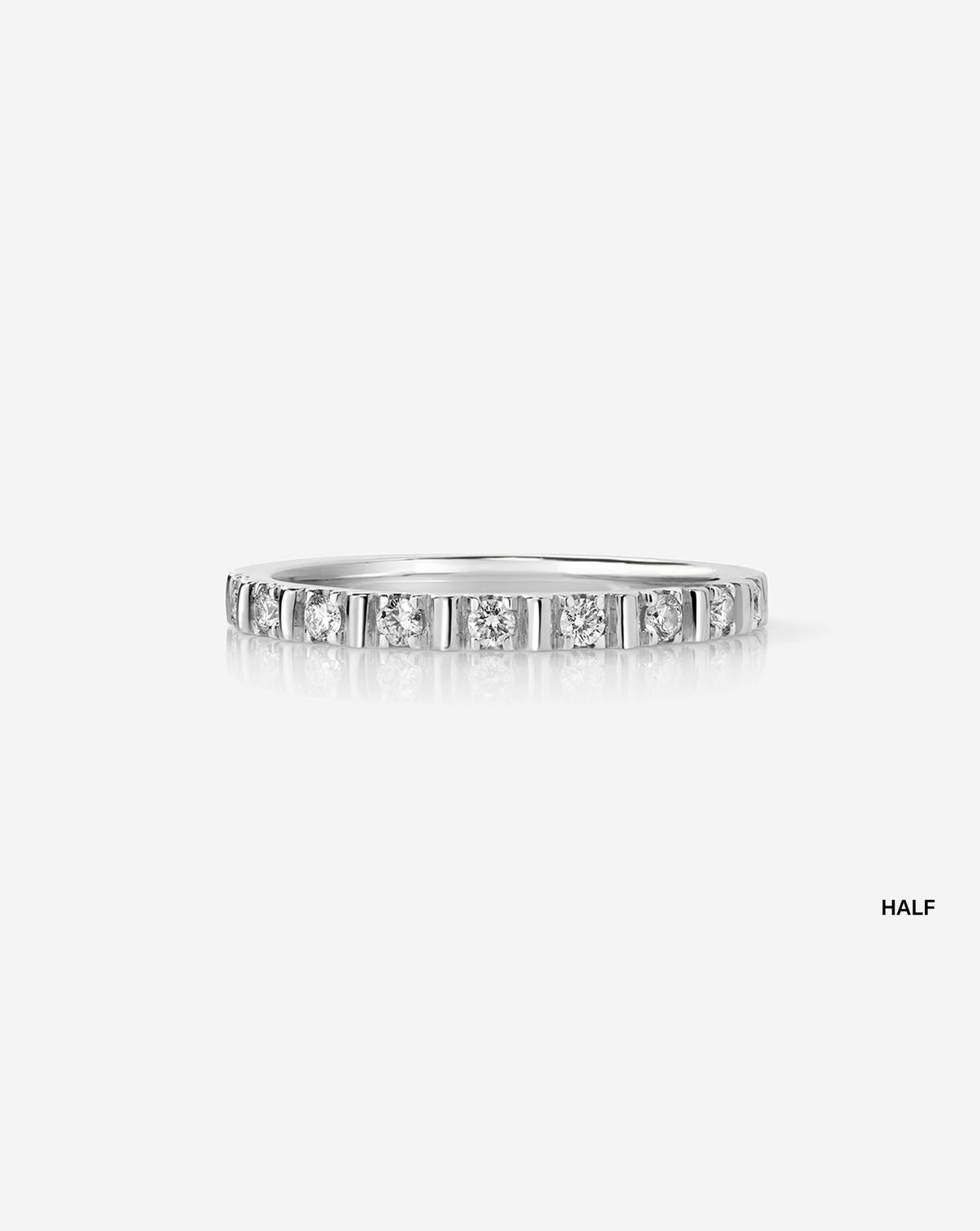 Fluted Diamond Ring in 14K white Gold half