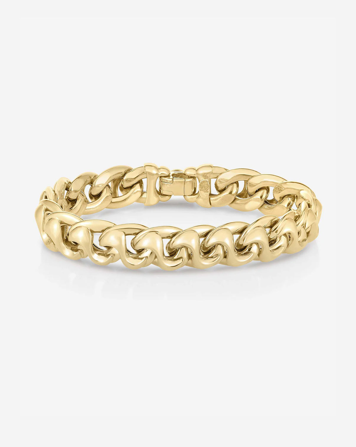 Ring Concierge Bold Gold Curve Chain Bracelet 14k Yellow Gold