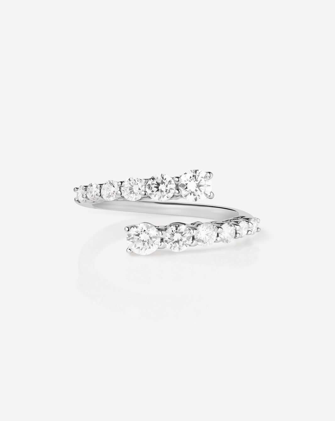 Graduated Diamond Wrap Ring in 14k white gold 