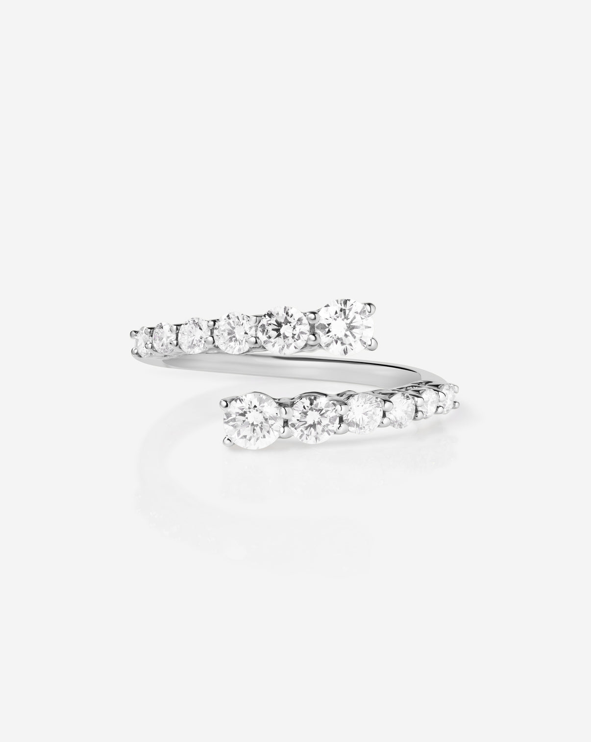 Graduated Diamond Wrap Ring in 14k white gold 