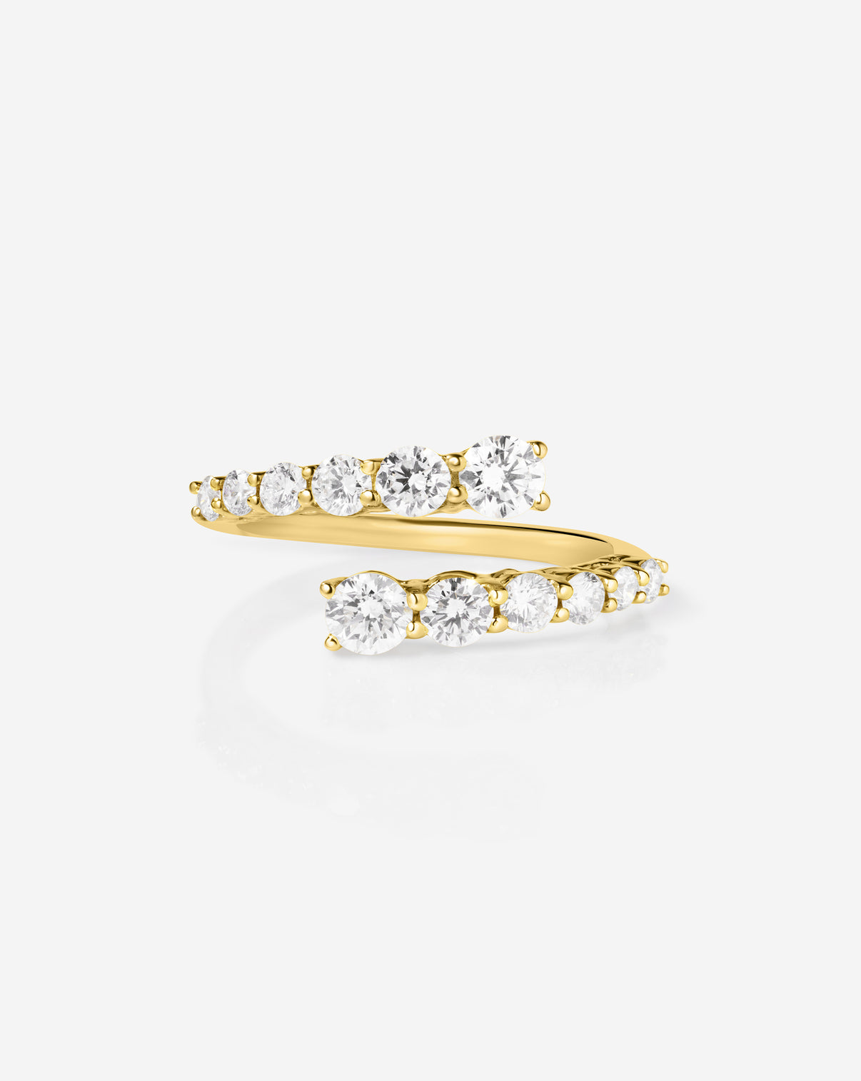 Graduated Diamond Wrap Ring in 14k yellow gold 