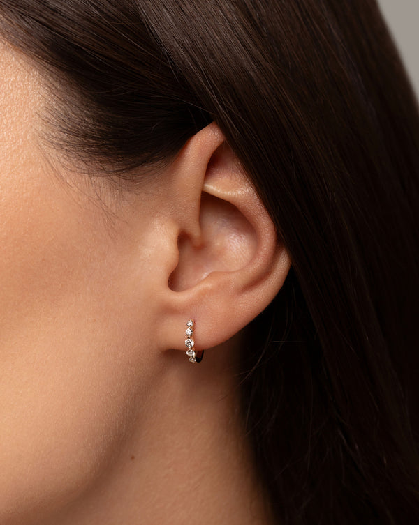 Pave & Solo Diamond Hoop Earrings | Monica Vinader