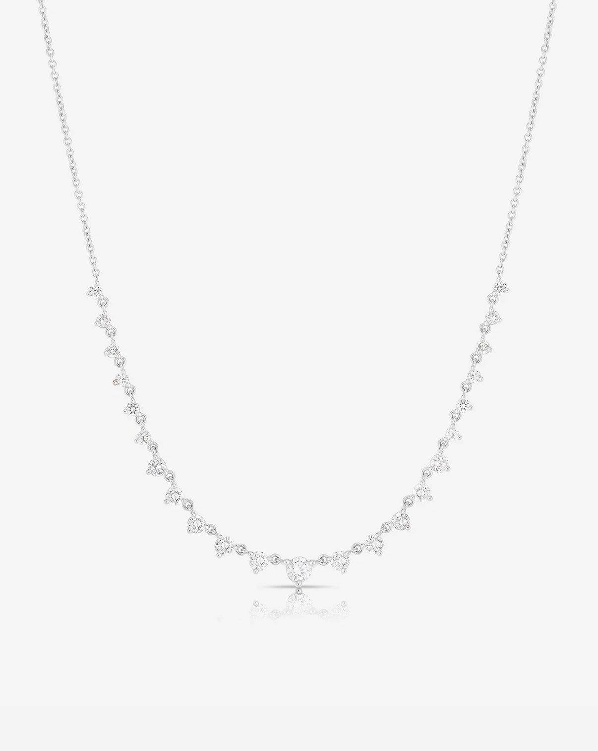 Ring Concierge Necklaces 14k White Gold Graduated Diamond Layering Necklace