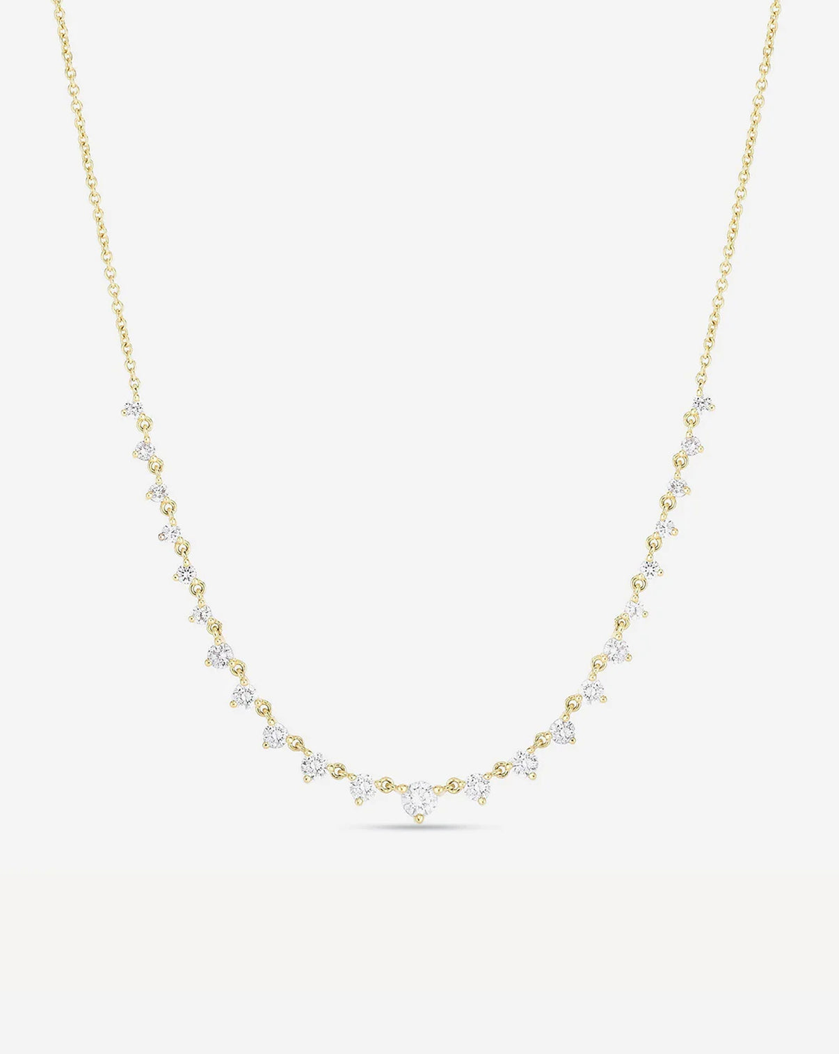 Ring Concierge Necklaces 14k Yellow Gold Graduated Diamond Layering Necklace