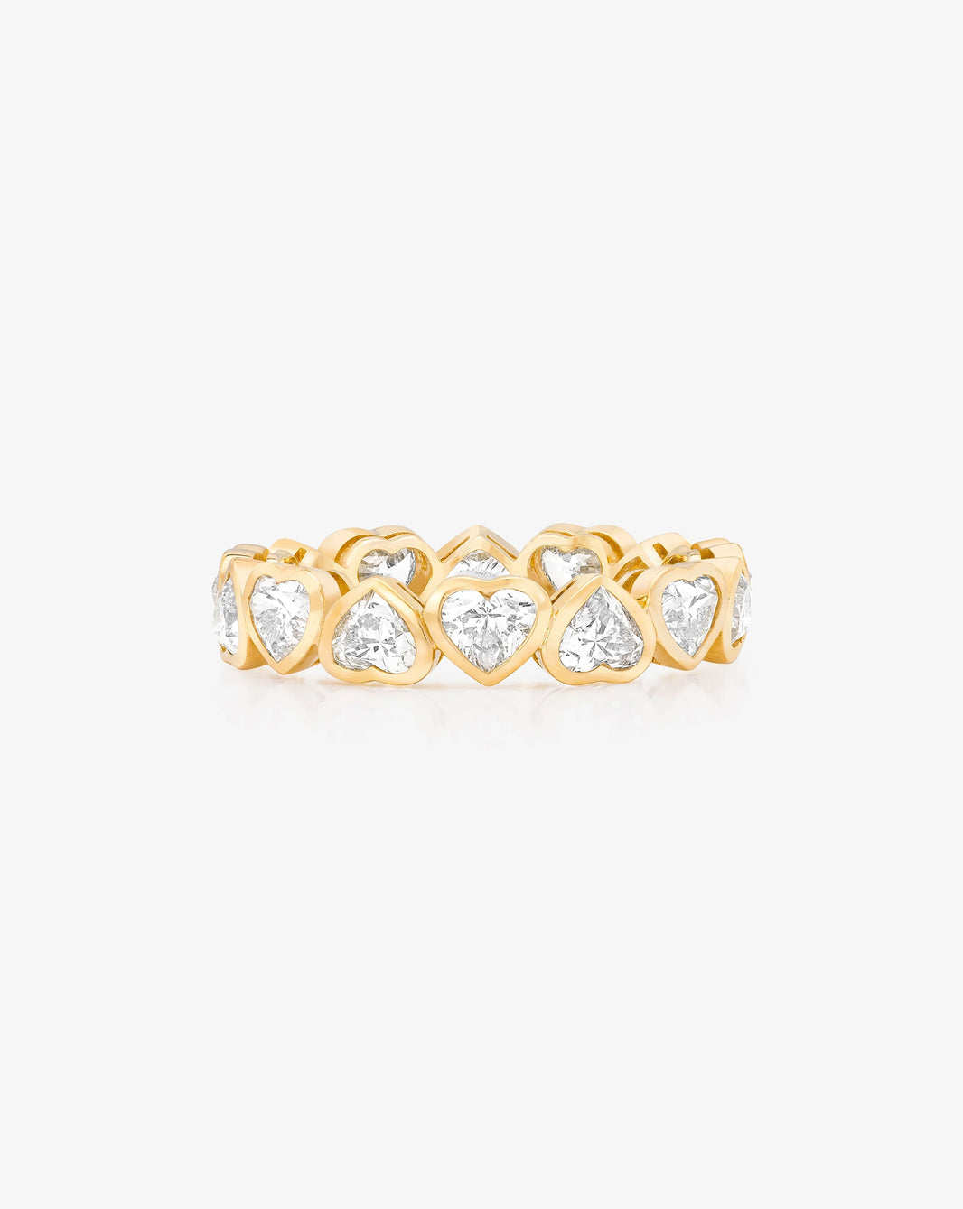 Heart Bezel Eternity Band 14K Yellow Gold - flat image