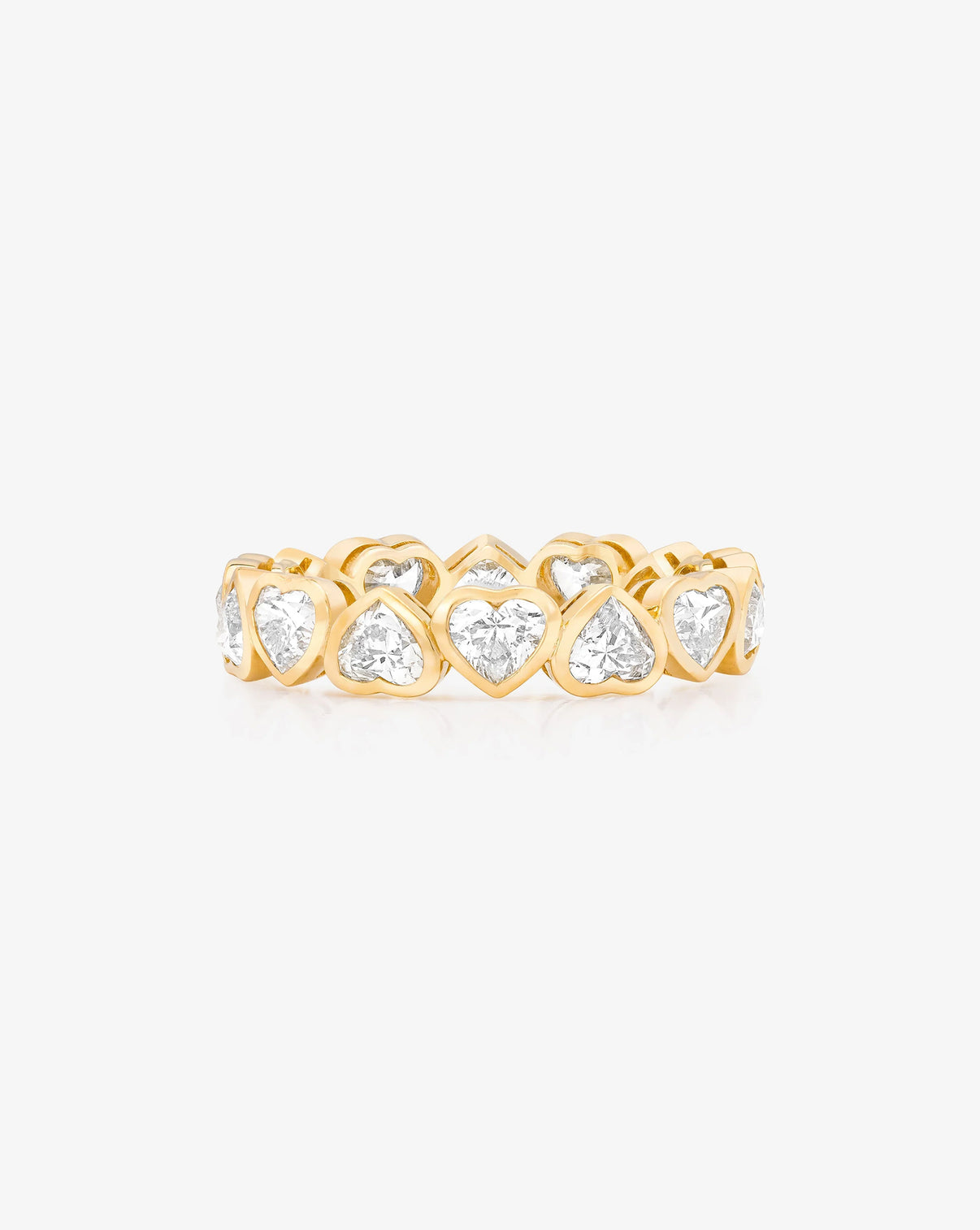 Heart Bezel Eternity Band 14K Yellow Gold - flat image