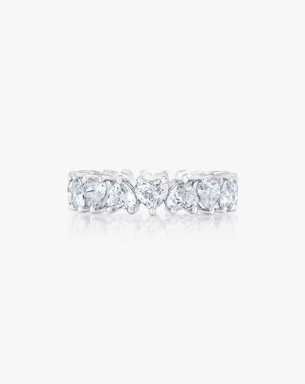Bridal Wedding Bands Platinum Heart Shaped Eternity Band flat image