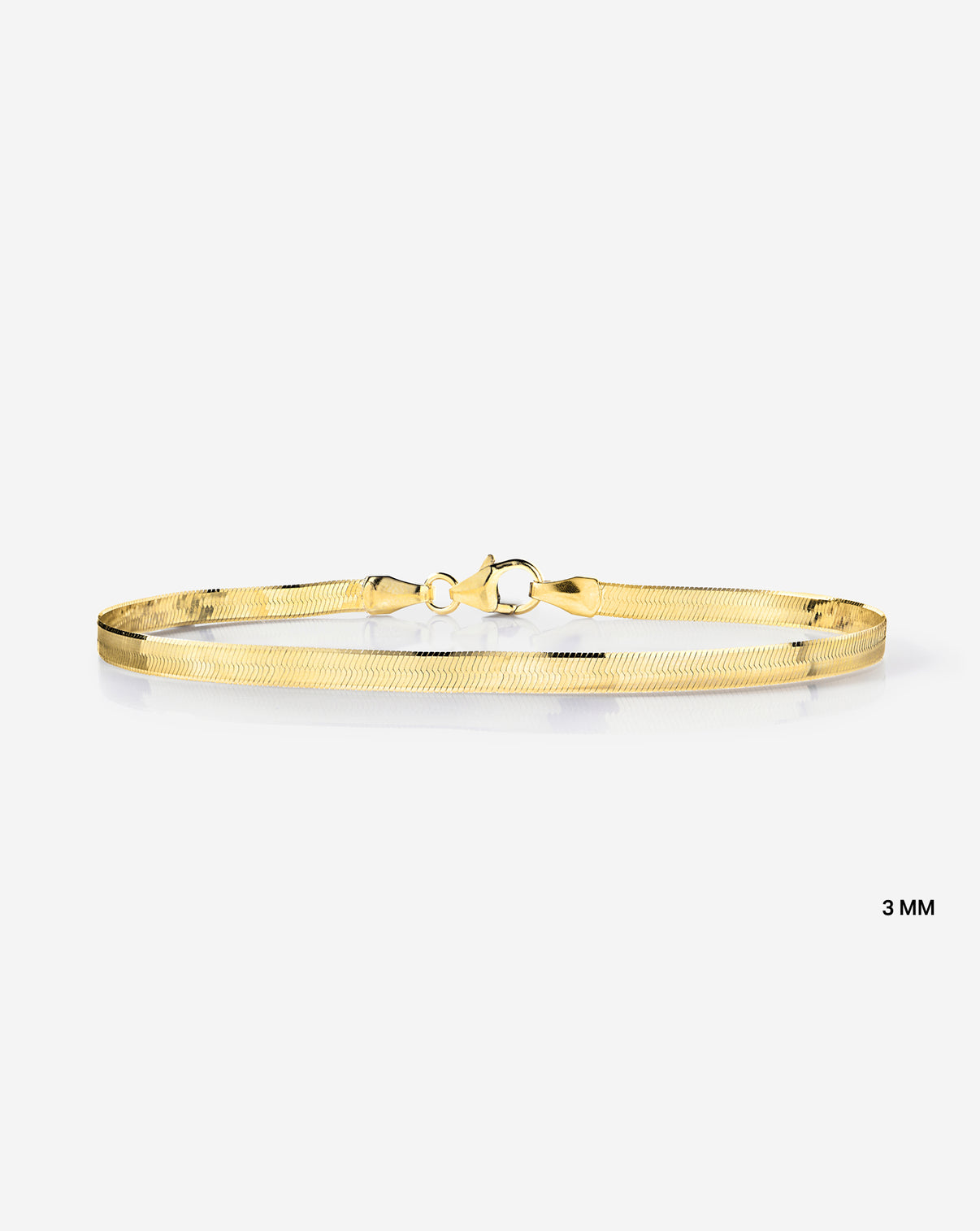 Herringbone Chain Bracelet in 14K Yellow Gold 3mm