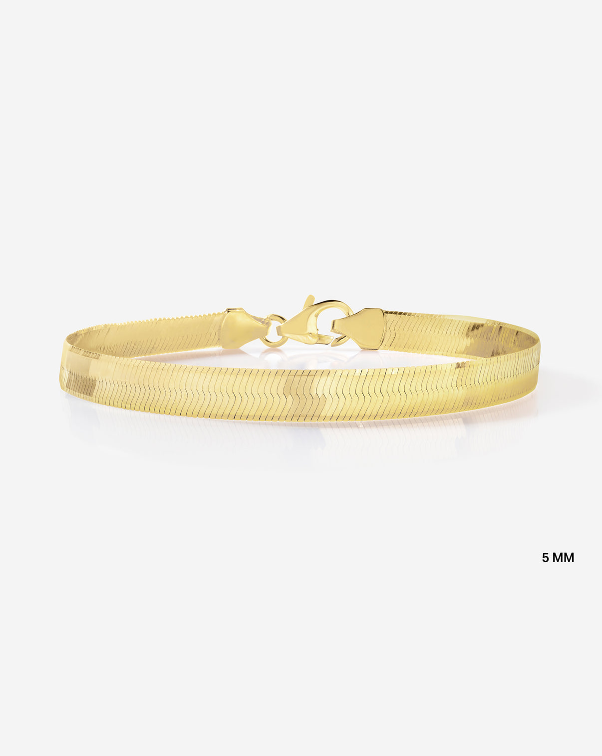 Herringbone Chain Bracelet in 14K Yellow Gold 5mm