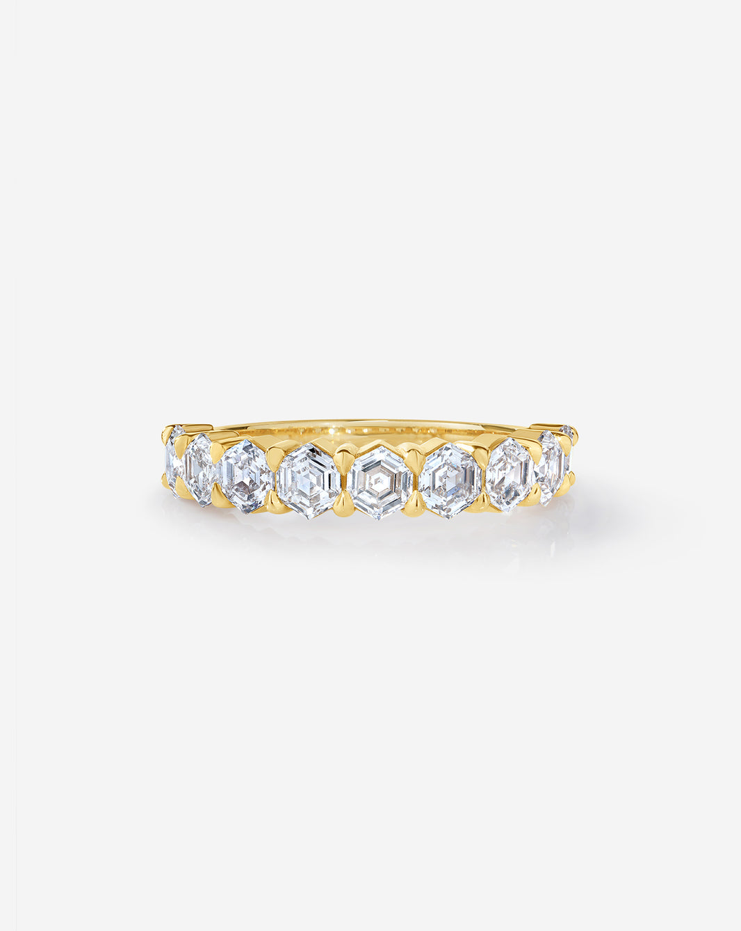 Hexagon Lab Diamond Wedding Band