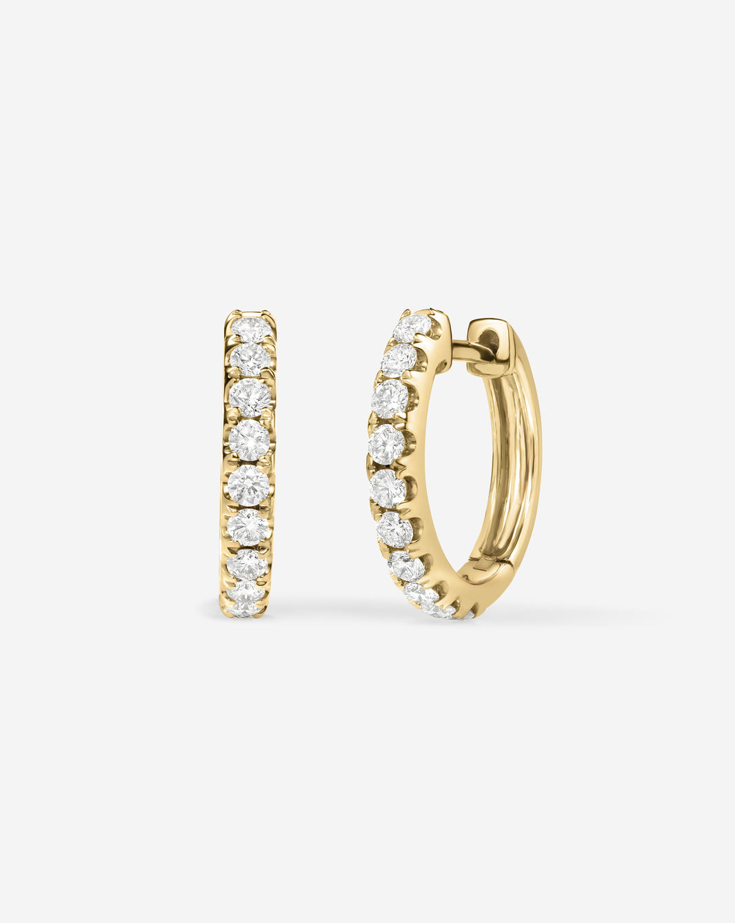 Ring Concierge Jumbo Diamond Huggies Earrings 14K Yellow Gold 