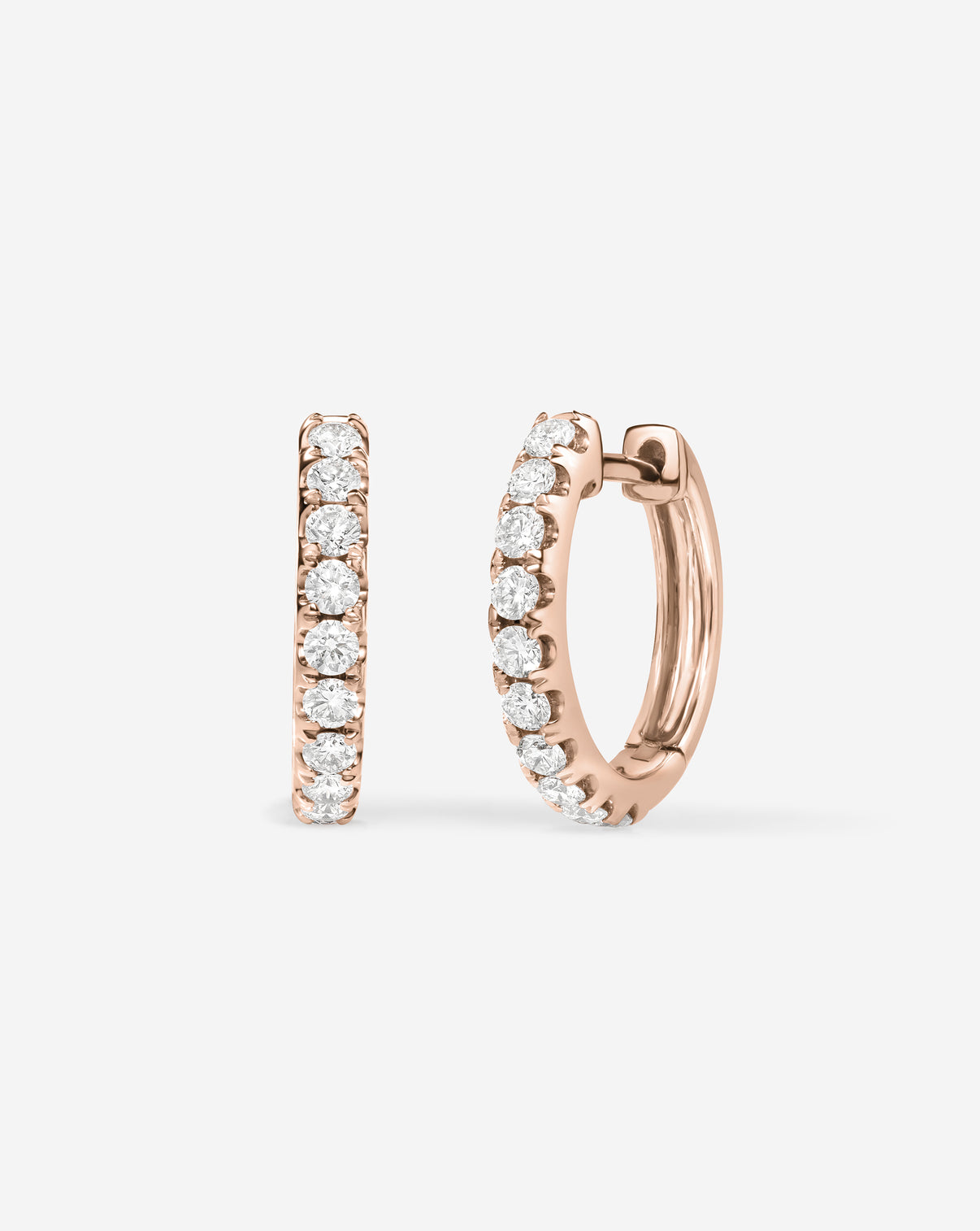 Ring Concierge Jumbo Diamond Huggies Earrings 14K Rose Gold 
