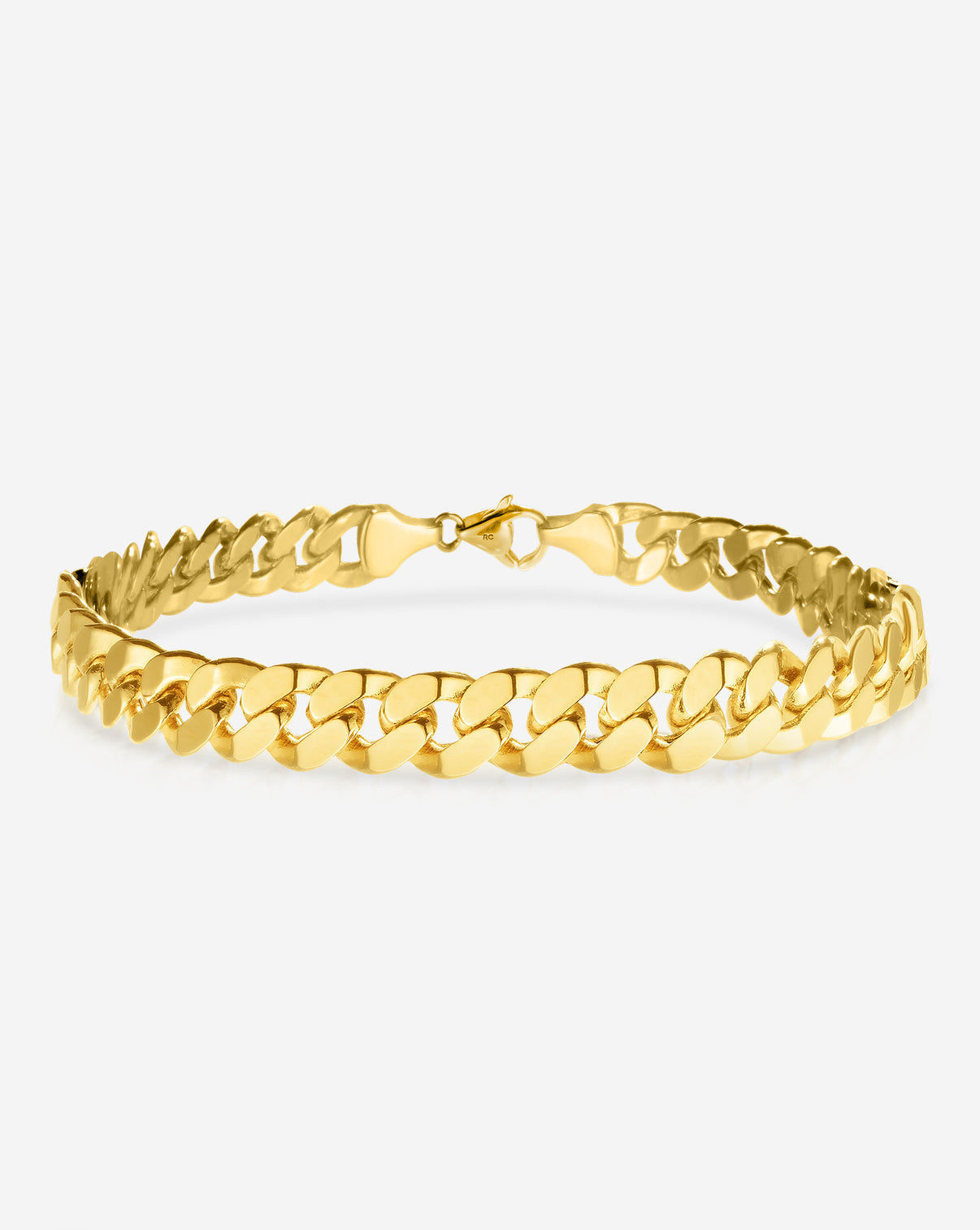 Jumbo Curb Chain Anklet in yellow gold front angle
