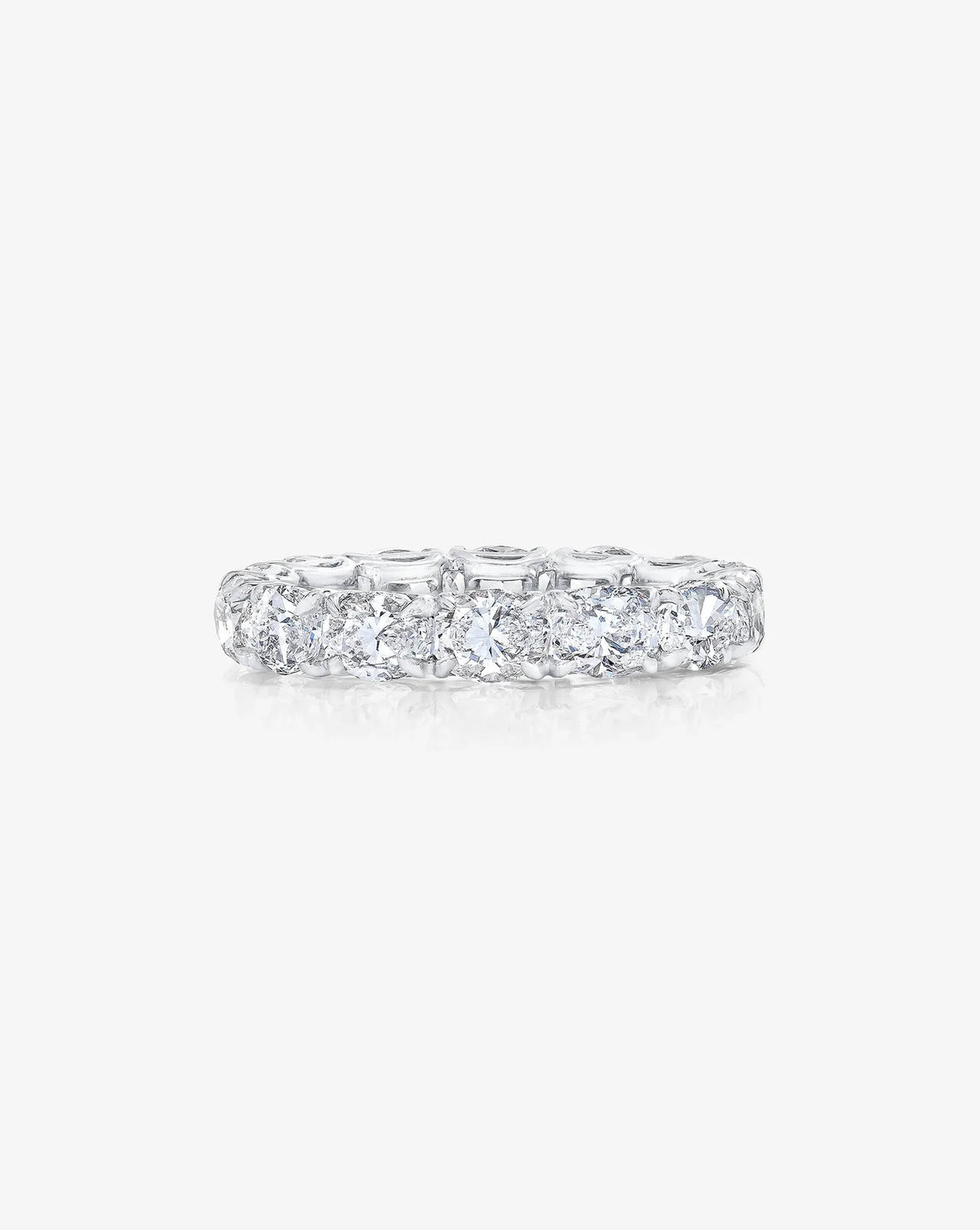 Bridal Wedding Bands Platinum / 3 Sideways Oval Eternity Band