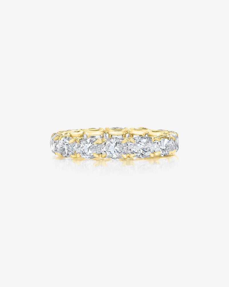 Bridal Wedding Bands 14k Yellow Gold / 3 Sideways Oval Eternity Band