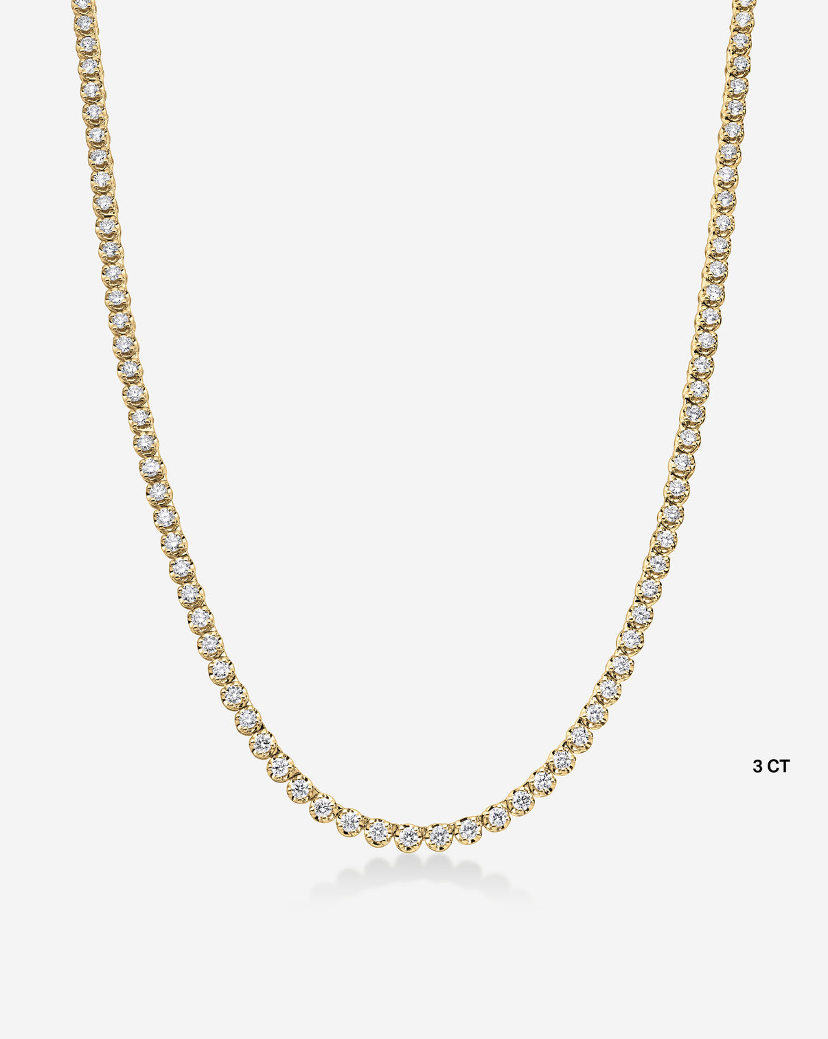 ghost image of 14K Yellow Gold 3 CARAT luxe tennis necklace