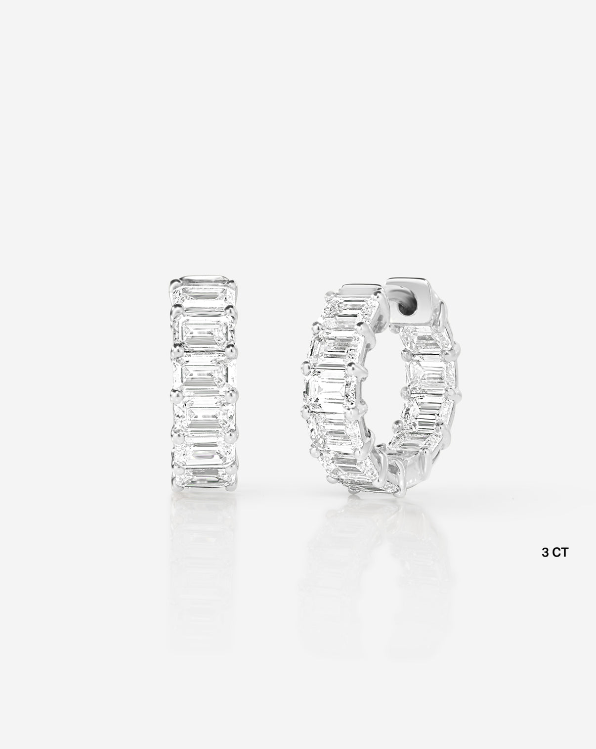 emerald lab diamond 3 carat weight huggies earrings in 3 42737230708824