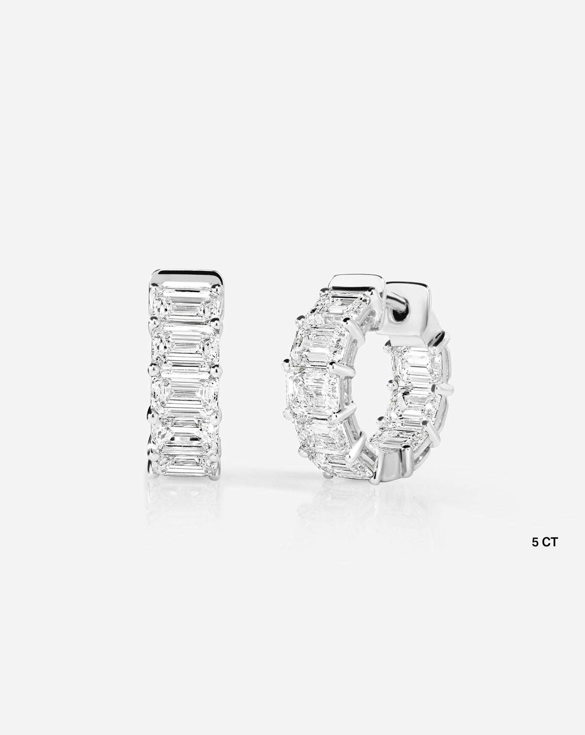 emerald lab diamond 5 carat weight huggies earrings in 5 42737230741592