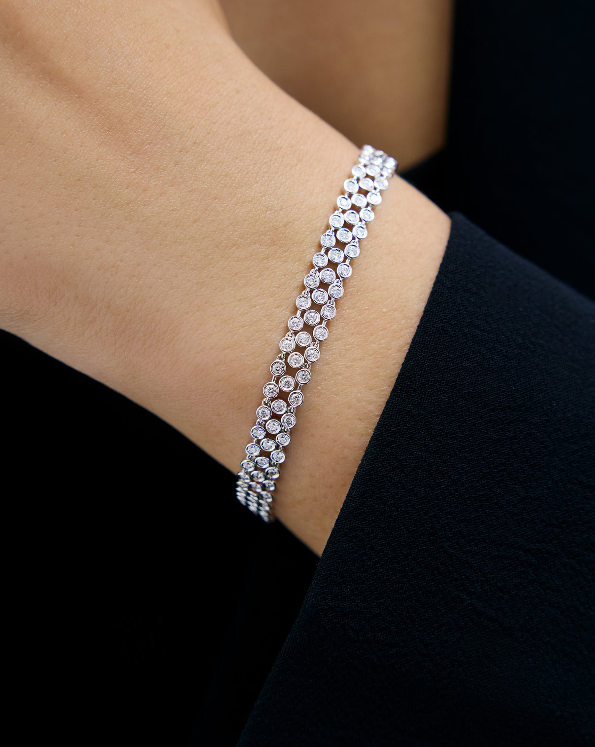 Luxe Diamond Statement Bracelet on model