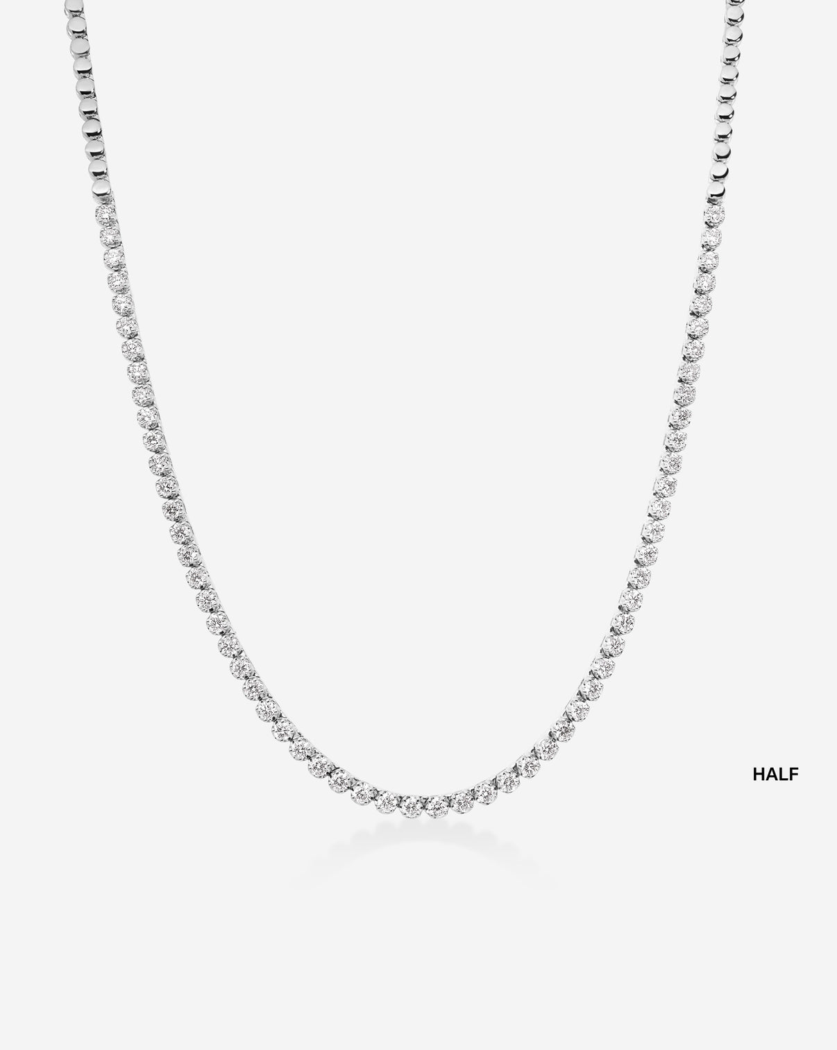Ring Concierge Half Mini Diamond Tennis Necklace 14k White Gold HALF