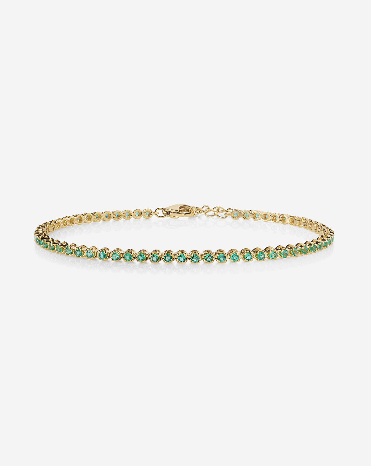 Mini Gemstone Tennis Bracelet Emerald Eternity ghost yellow gold  43895712514136image