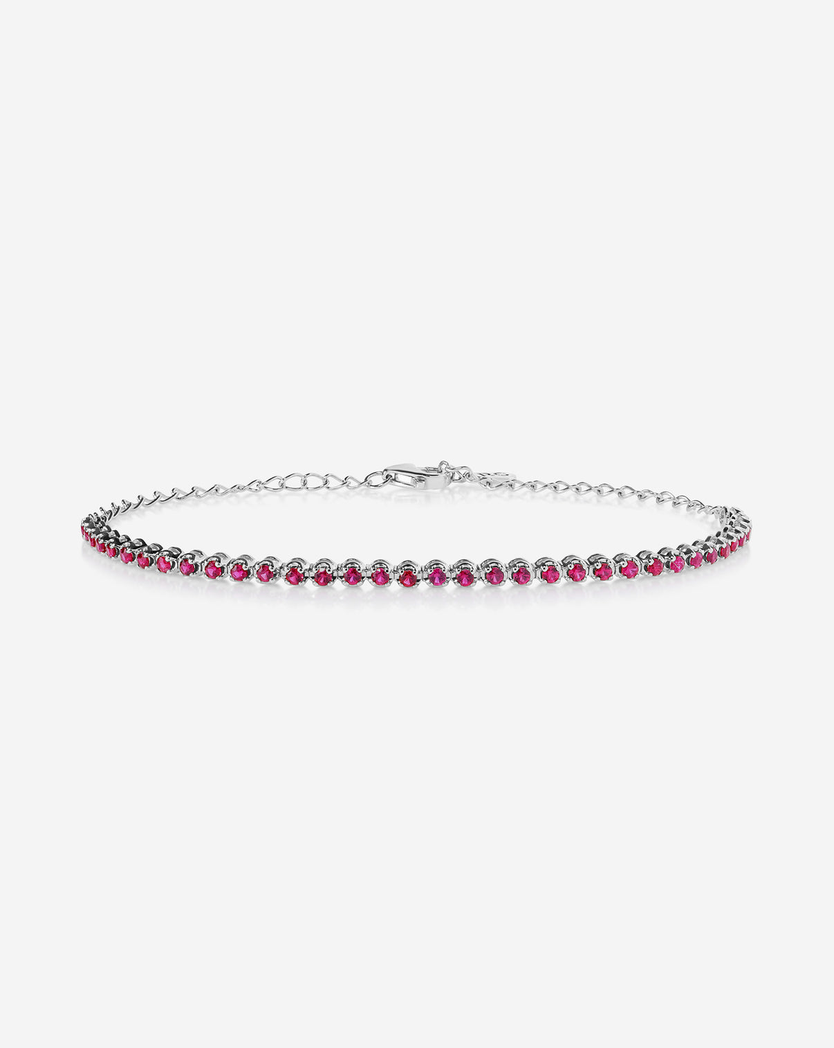 Mini Gemstone Tennis Bracelet Half ghost image white gold 43895712219224