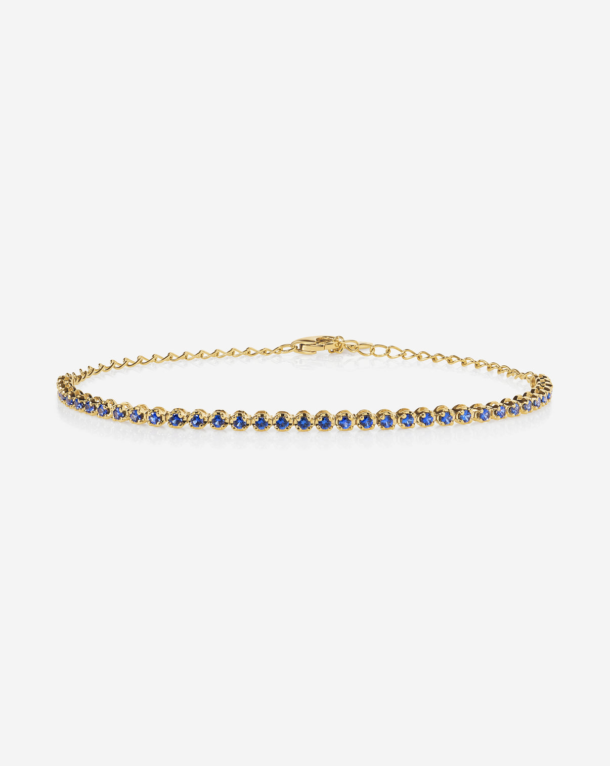 Mini Gemstone Tennis Bracelet Yellow Gold Blue Sapphire half ghost  43895712776280image