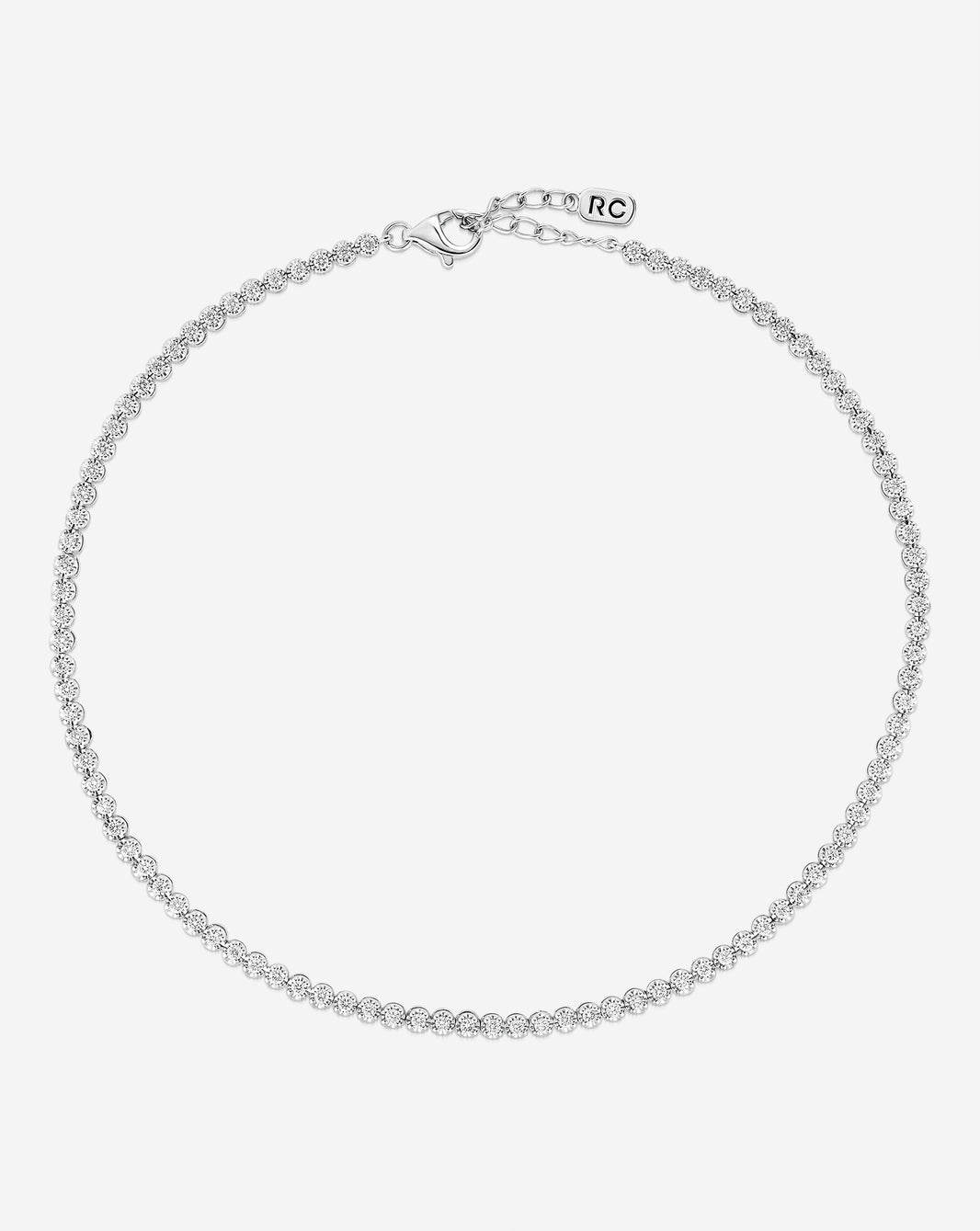 Mini Diamond Tennis Anklet in white gold