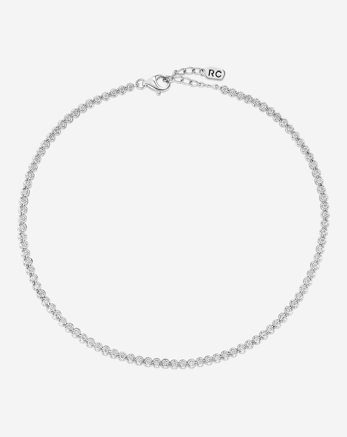 Mini Diamond Tennis Anklet in white gold
