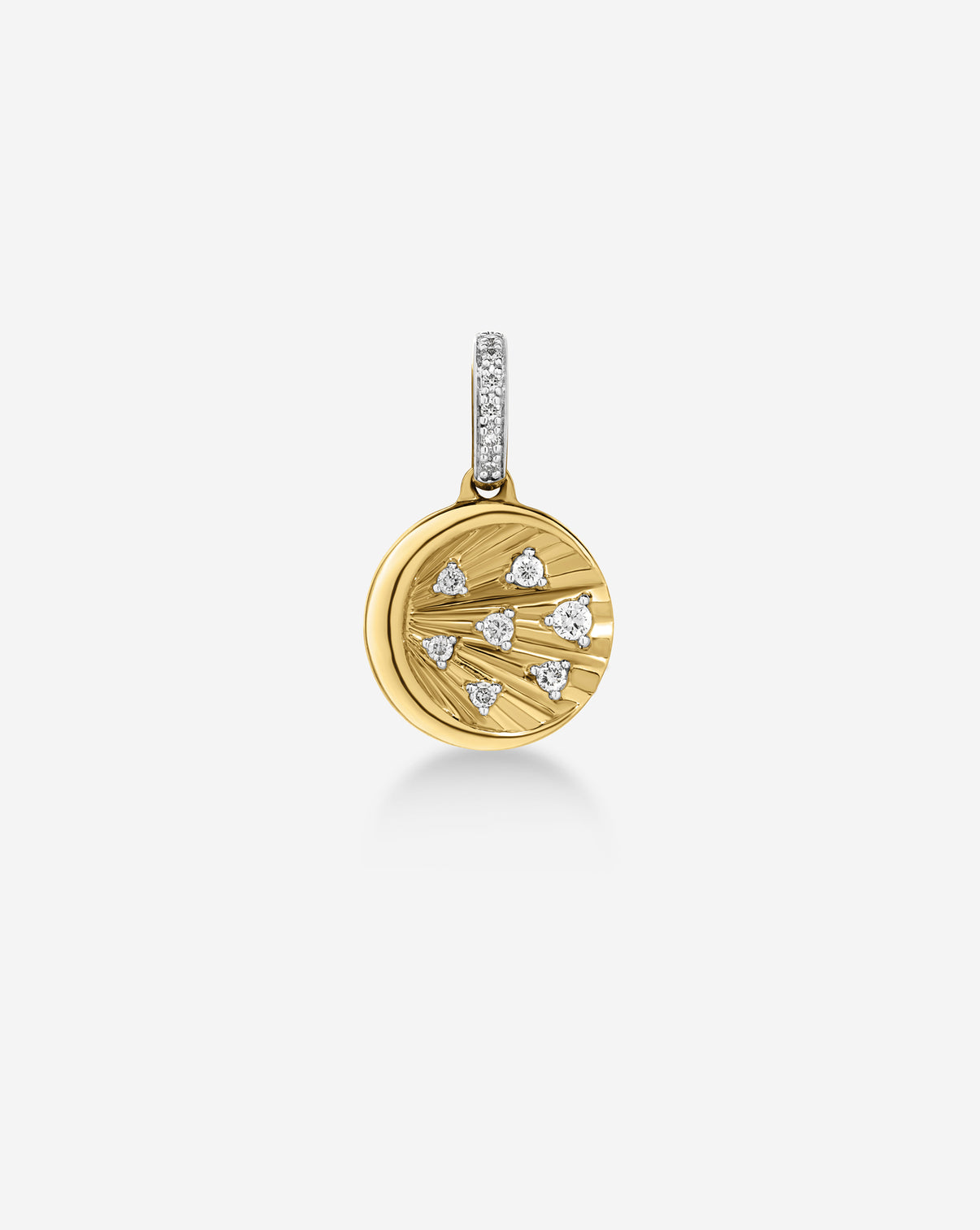Moon & Stars Diamond Charm on white background
