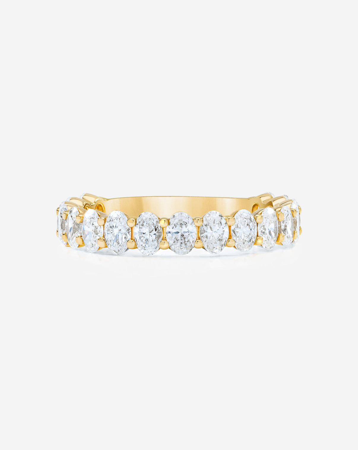 Oval Eternity Band with 3/4 diamond coverage in 14k Yellow Gold