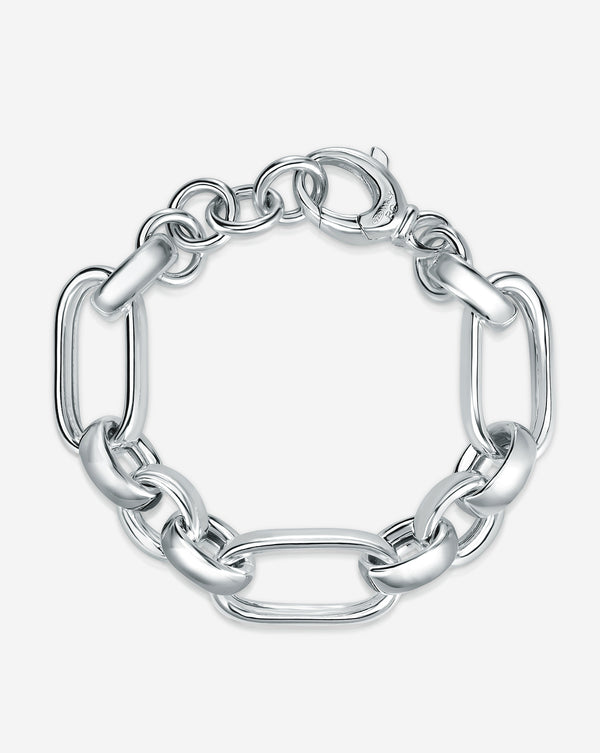 Statement Sterling - Mixed Link Chain Bracelet Sterling Silver