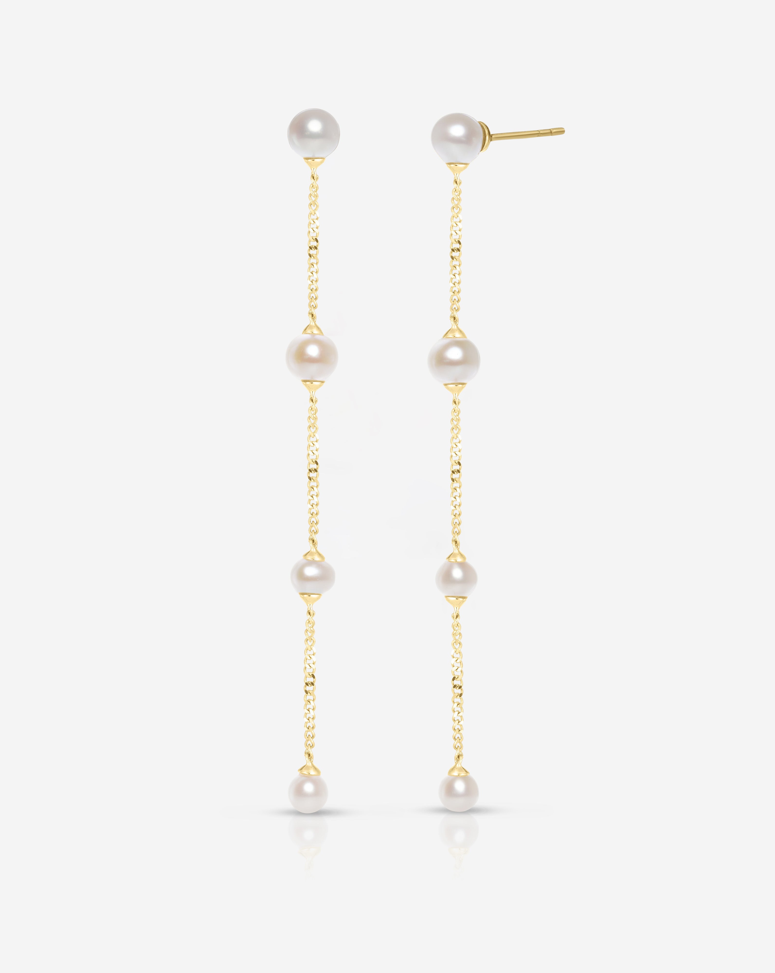 Pearl Station Drop Earrings | Ring Concierge