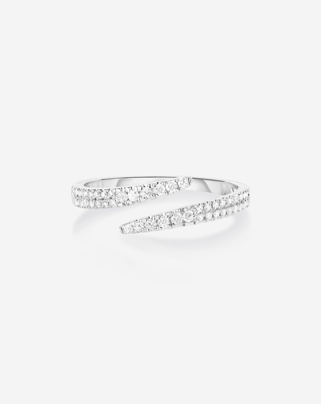 Ring Concierge Open Diamond Wrap Ring in 14k White Gold featuring curved diamond band 