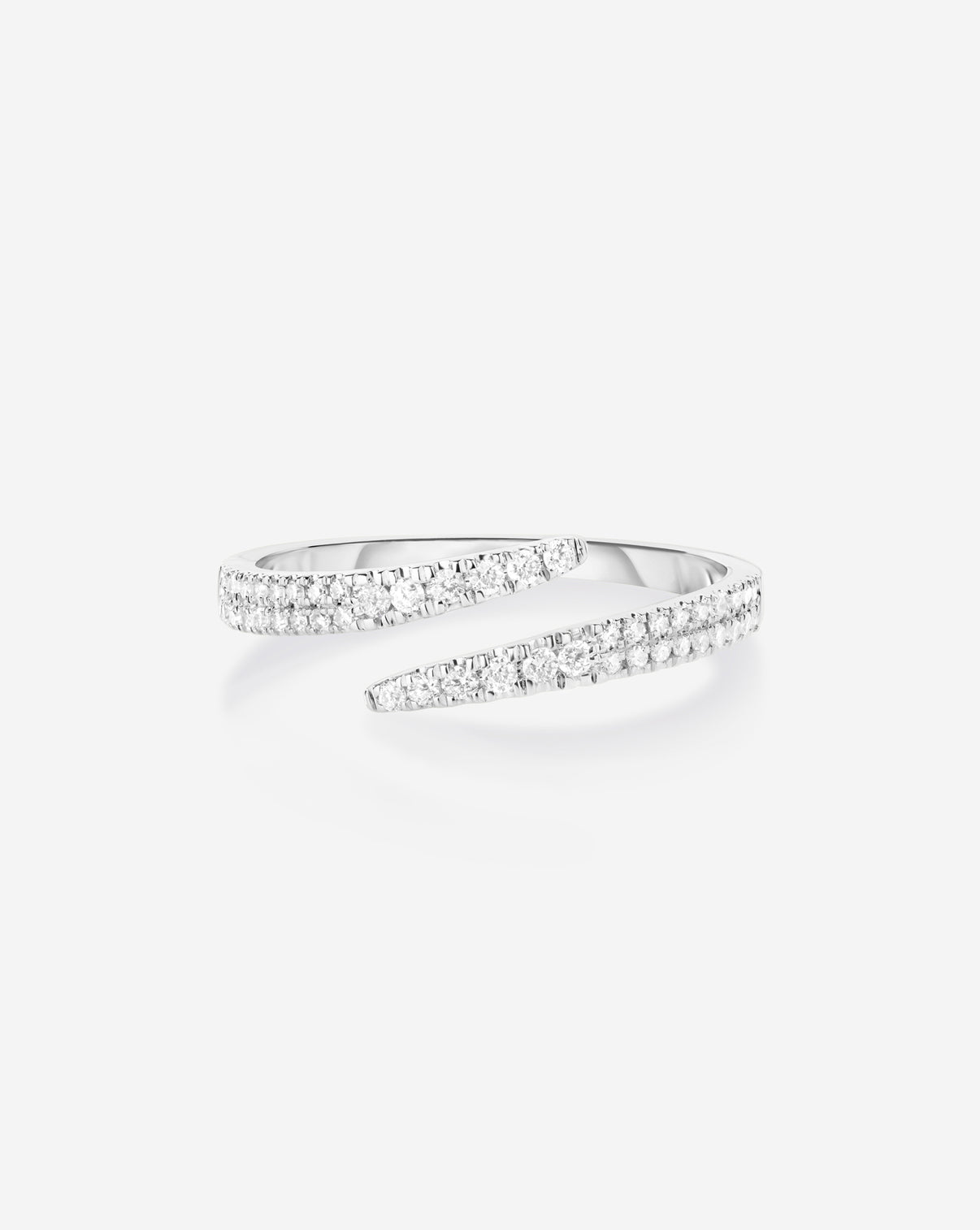 Ring Concierge Open Diamond Wrap Ring in 14k White Gold featuring curved diamond band 
