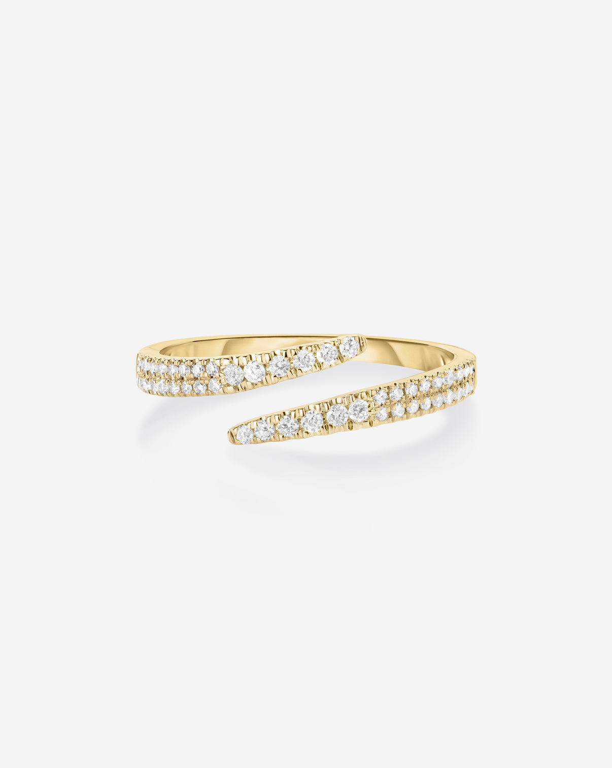 Ring Concierge Open Diamond Wrap Ring in 14k Yellow Gold featuring curved diamond band